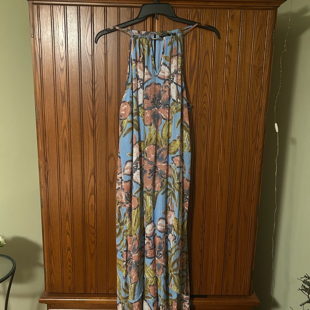 Blue and Pink Floral Dress